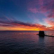 2020-05-31_006236_WTA_Mavic2Pro Grand Haven, Michigan - Sunset Grand Haven South Pierhead Entrance Light is the outer light of two lighthouses on the south pier of Grand Haven, Michigan where...