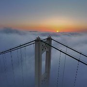 2023-04-09_164960_WTA_Mavic 3 The Mackinac Bridge, also known as the Mighty Mac, is a suspension bridge that spans the Straits of Mackinac in the U.S. state of Michigan. The bridge connects...