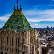 2020-05-03_004130_WTA_Mavic2Pro-2 The Fisher Building is a landmark skyscraper located at 3011 West Grand Boulevard in the heart of the New Center area of Detroit, Michigan. The ornate 30-story...