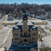 2024-04-06_304895_WTA_Mavic 3 The Blue Earth County Courthouse, completed in 1886, was the second courthouse in the county. The first courthouse in the county, a 20-by-24 foot one-story...