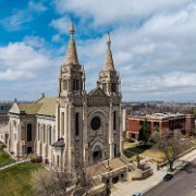 2024-04-07_304926_WTA_Mavic 3 The Cathedral of St. Joseph traces its history to the establishment of St. Michael's Church, Sioux Falls' first Catholic parish. It was founded in 1881 and a...