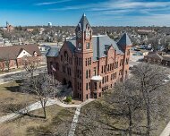 2024-04-05_236667_WTA_Mavic 3 The Steele County Courthouse in Owatonna, Minnesota is a historic seat of county government built in 1891 after earlier temporary and modest county facilities...