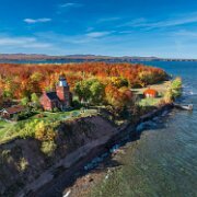 2024-10-16_488855_WTA_Mavic 3 Big Bay Point Lighthouse, located on a rugged bluff overlooking Lake Superior in Michigan’s Upper Peninsula, was constructed in 1896 to address the dangerous...