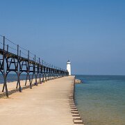 2008-08-01_25052_WTA_5DM1 The Manistee Pierhead lights are a pair of active aids to navigation located on the north and south pier in the harbor of Manistee, Michigan, 