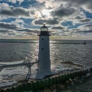 2023-02-17_126199_WTA_Mavic_3 North Manistee Pier Lighthouse is a historic lighthouse located on Lake Michigan in Manistee, Michigan. It was built in 1927 to replace an earlier wooden...