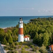 2021-07-31_079071_WTA_Mavic2Pro Middle Island Light House Middle Island historically marked an important location for mariners on Lake Huron, being midway on a journey between the north point...