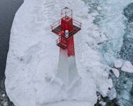 2026-02-01_303943_WTA_Mavic_4_1x The Muskegon South Breakwater Light, standing at the entrance to Muskegon Lake on Lake Michigan, was established in 1872 to guide ships serving one of West...