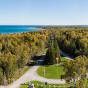 2013-10-10_15-18_36516_WTA_5DM3 The New Presque Isle Light was built in 1870, at Presque Isle, Michigan, east of Grand Lake (Presque Isle, Michigan), and sits on the namesake peninsula. It is...