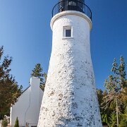 2011-10-09_15-43_15476_WTA_5DM2 The Old Presque Isle Light was the first lighthouse in the Presque Isle, Michigan area, built in 1840, supported physically by two-thirds stone and one-third...