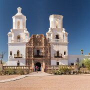 2013-04-13_19-08_20184_WTA_5DM3 A National Historic Landmark, San Xavier Mission was founded as a Catholic mission by Father Eusebio Kino in 1692. Construction of the current church began in...