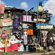 2013-08-13_14-57_29634_WTA_5DM3 Panorama - Original is 14763 x 5202. The Heidelberg Project is an outdoor art project in Detroit, Michigan. It was created in 1986 by artist Tyree Guyton and...