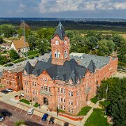 2025-09-15_345341_WTA_Mavic_4_Pro_1x The Cass County Courthouse in Plattsmouth, Nebraska, completed in 1892, is an impressive example of Richardsonian Romanesque architecture and has long been a...